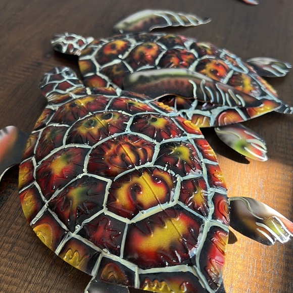 Metal Turtle Set - Ocean Themed Wall Decor - Picture 3 of 7